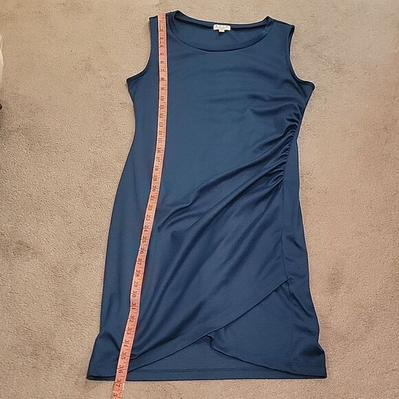 AVLN studio teal side ruched tank dress sz med - Picture 5 of 9